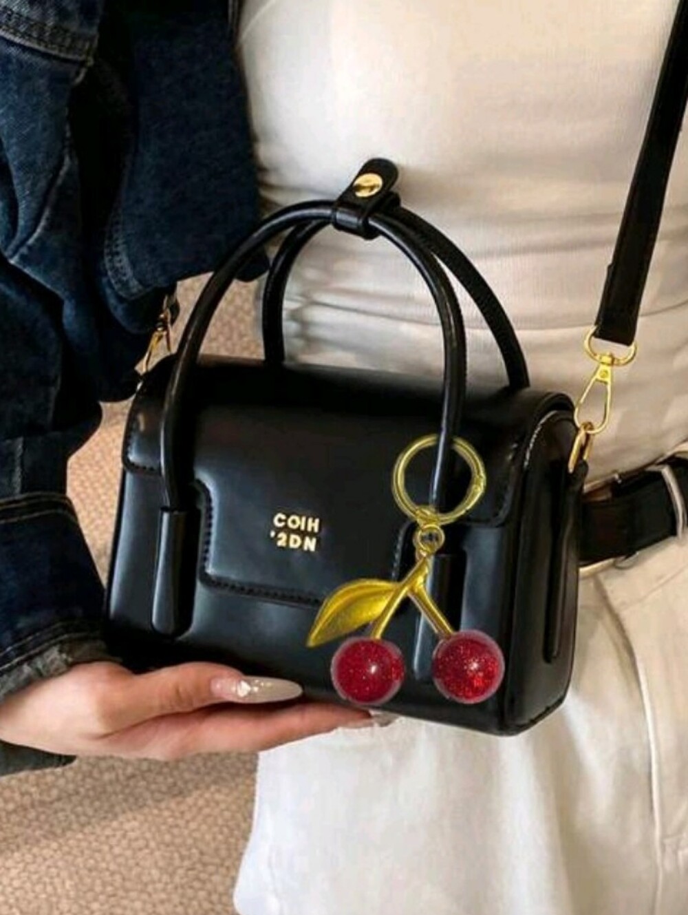 Black Luxurious Elegant Box Bag For Women New Fashion Handbag, Retro Red Color